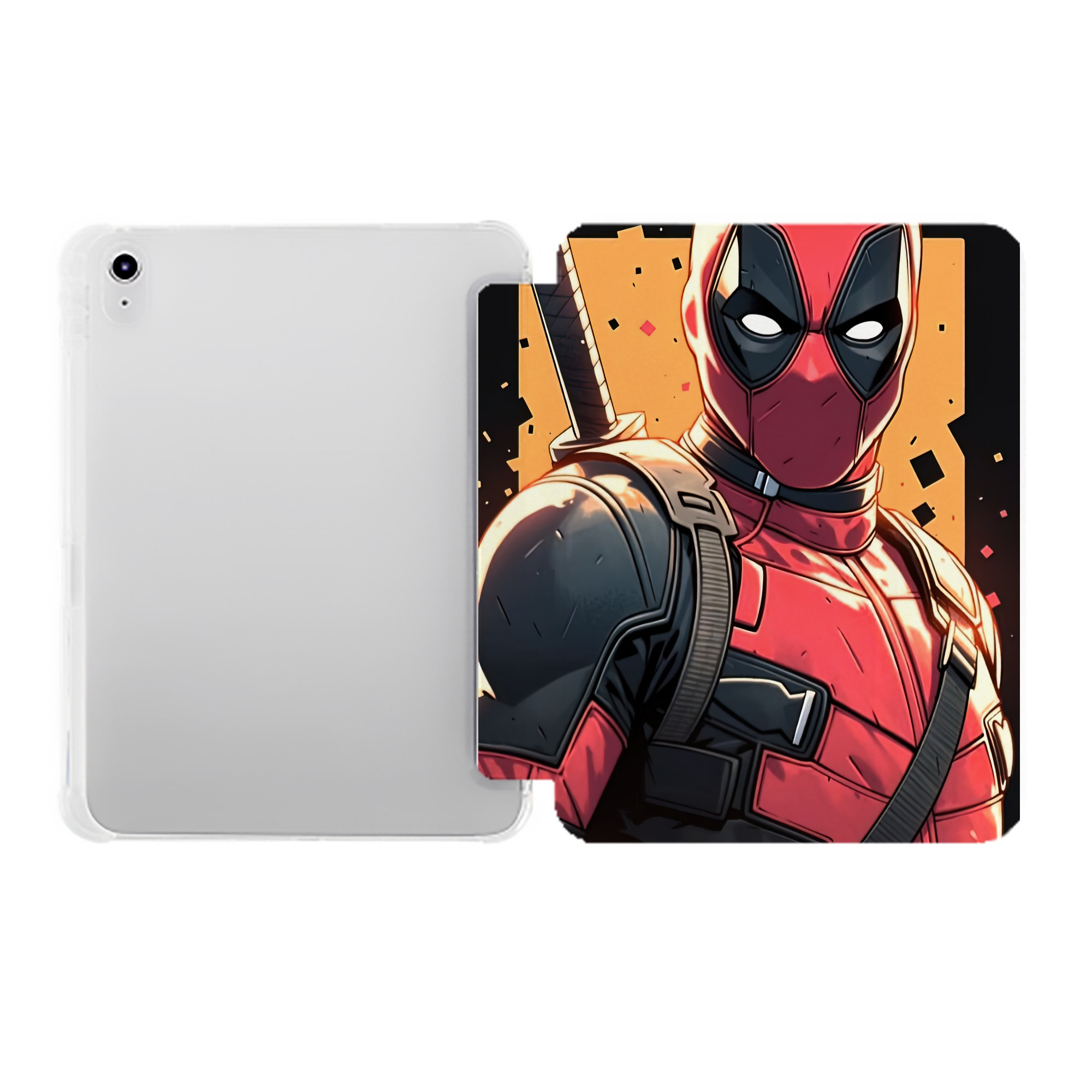 （画像用） Deadpool デッドプール IPad ケース ペン収納付き 三つ折りスタンド PUレザー×シリコン 対応機種9.5/10.5/10.9インチ